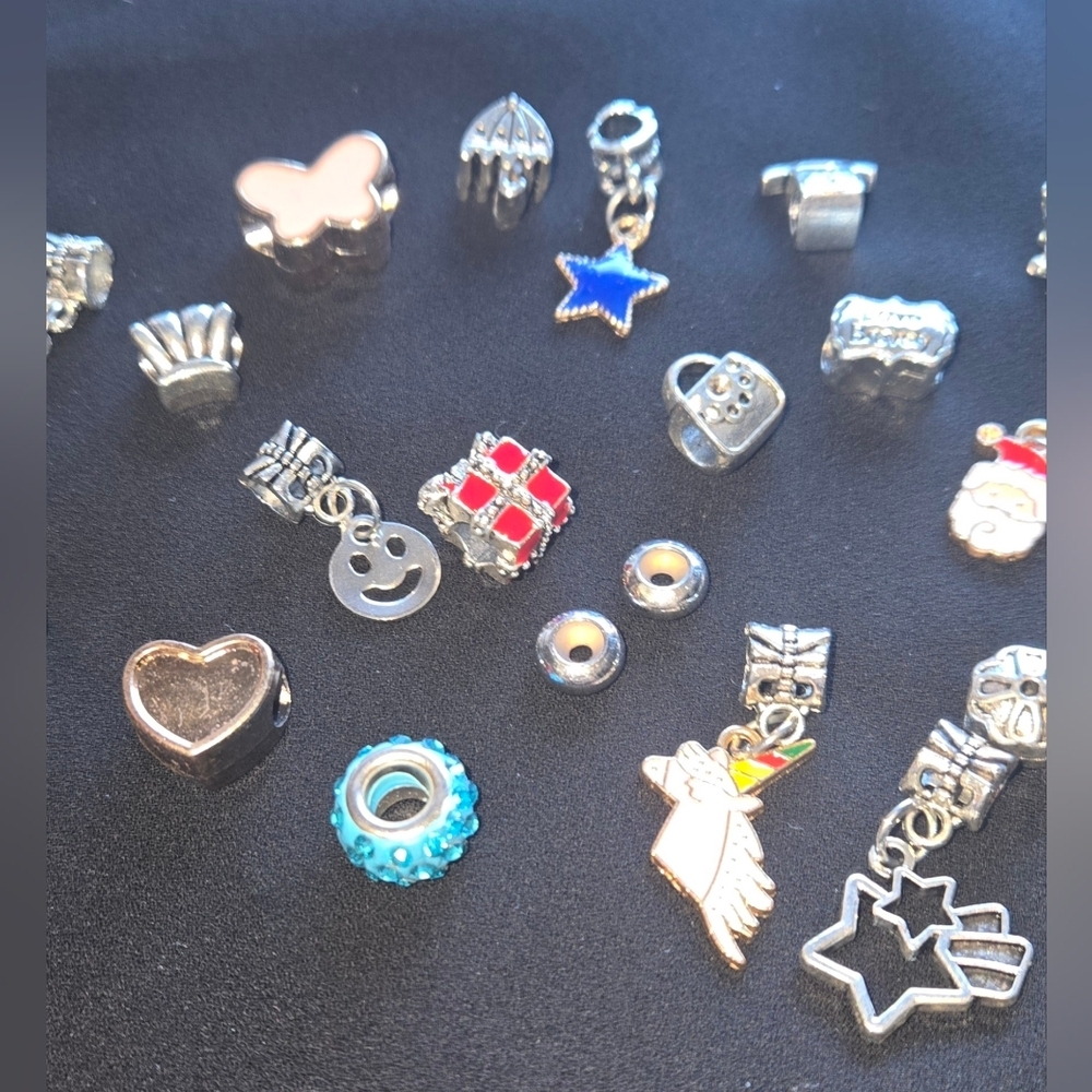 Assorted  Charms Silver and Colorful Charms - Picture 5 of 6